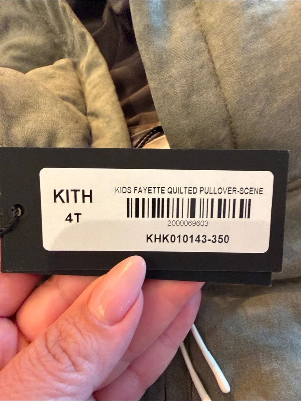 Kith Kids Olive Quilted Puffer Hoodie